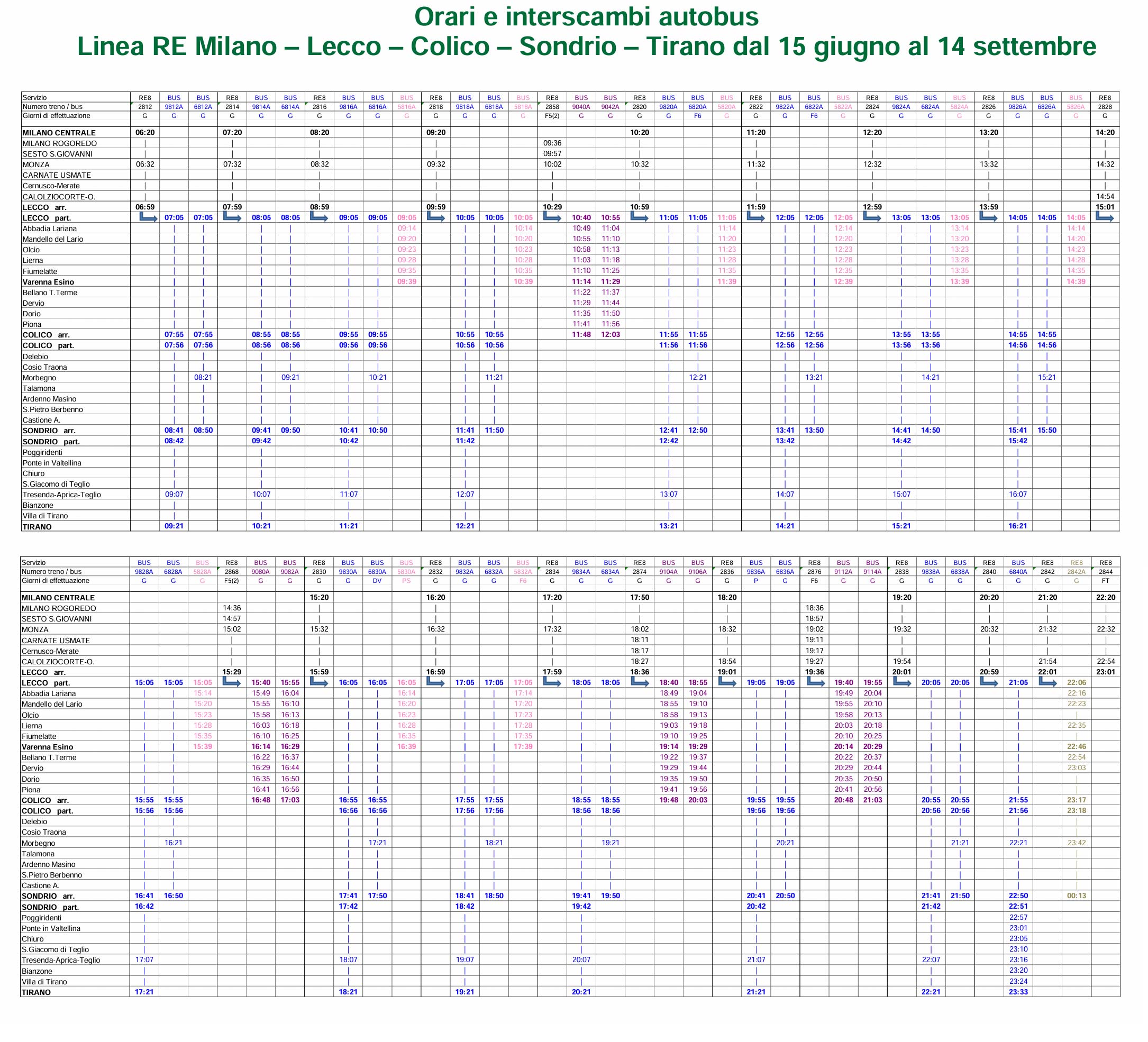 Lecco Tirano RE Autobus