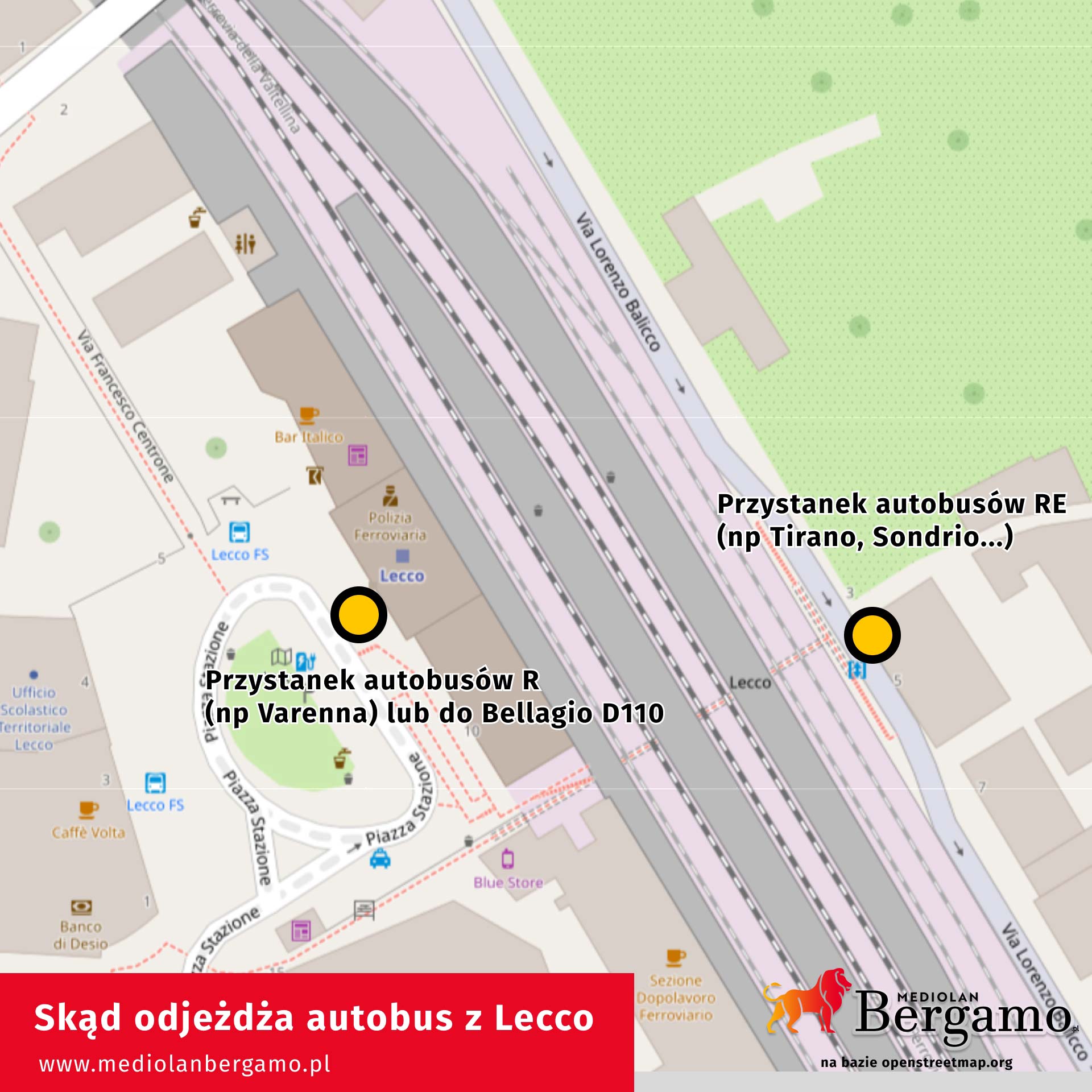 skąd odjeżdża autobus z Lecco