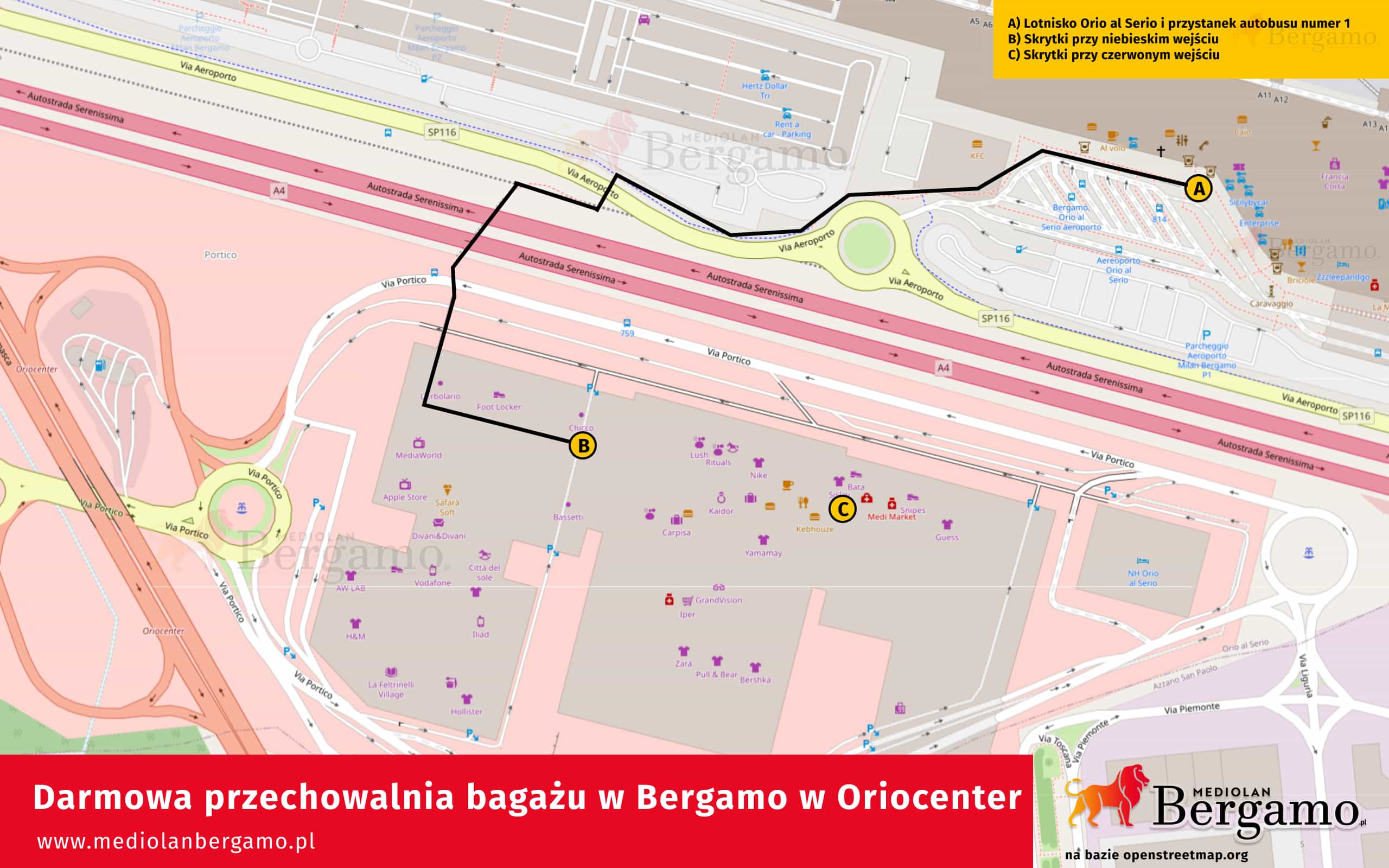 darmowa przechowalnia bagażu Bergamo