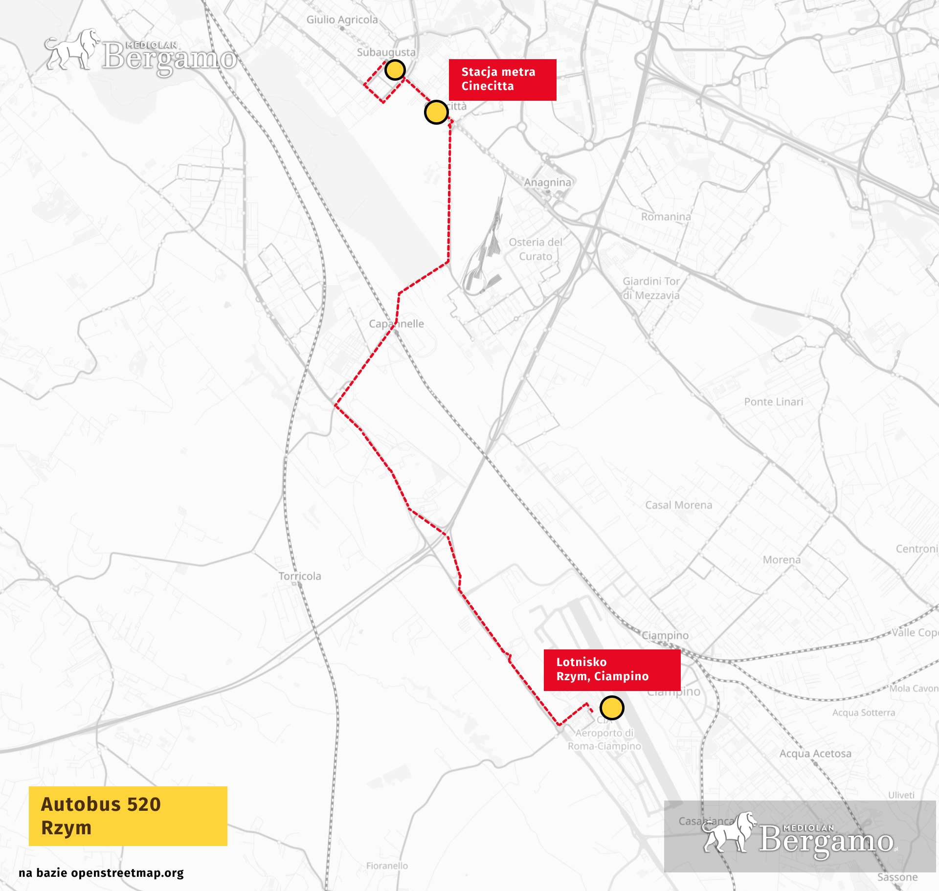 autobus 520 rzym mapa