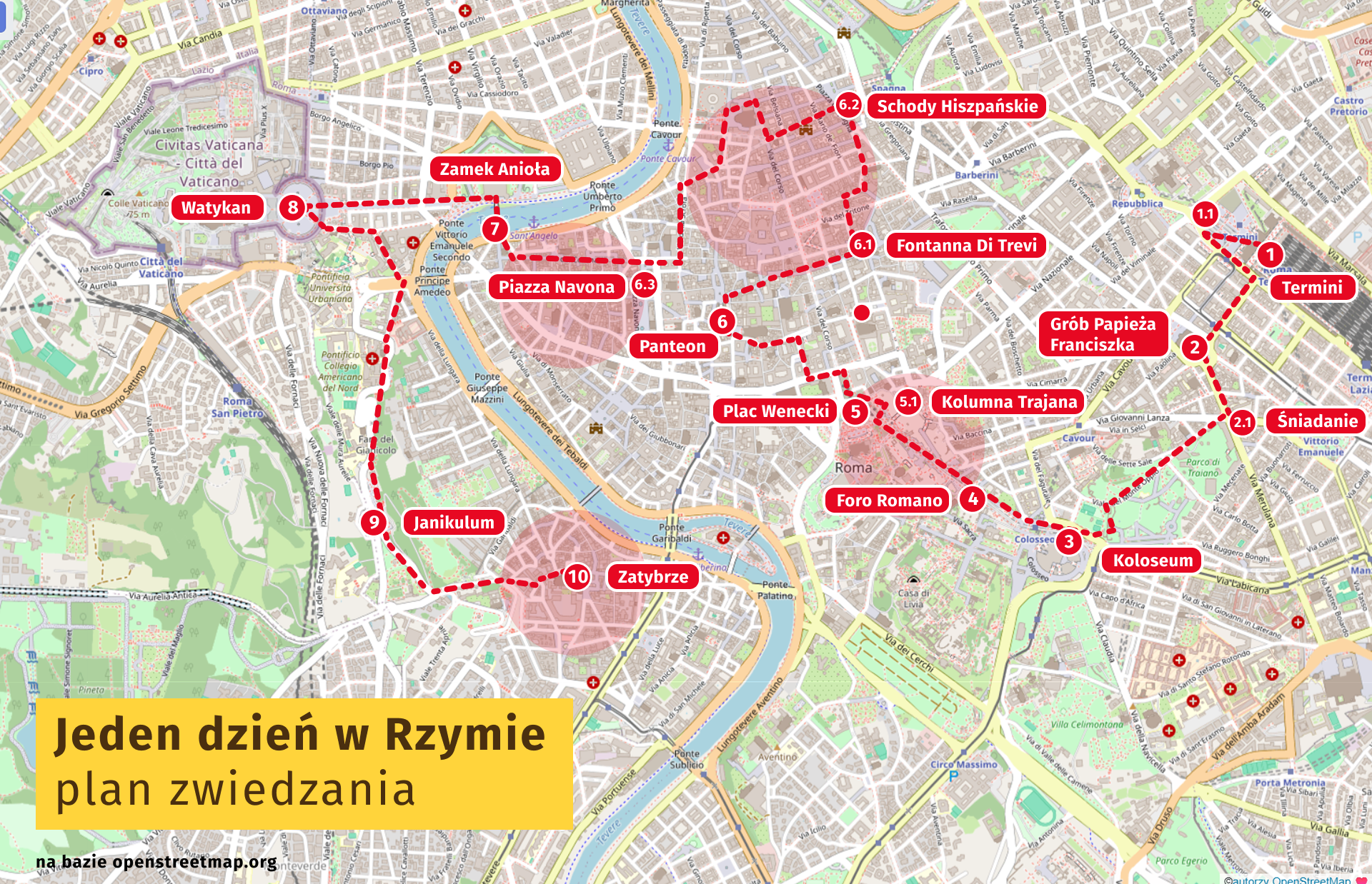 plan zwiedzania Rzymu 1 dzień