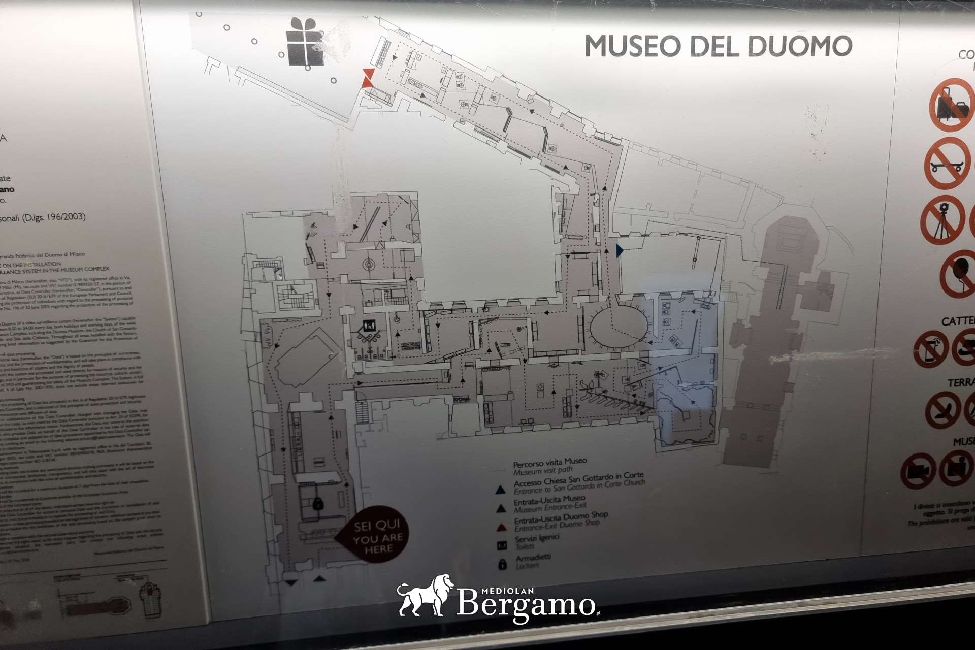 plan muzeum katedry w Mediolanie