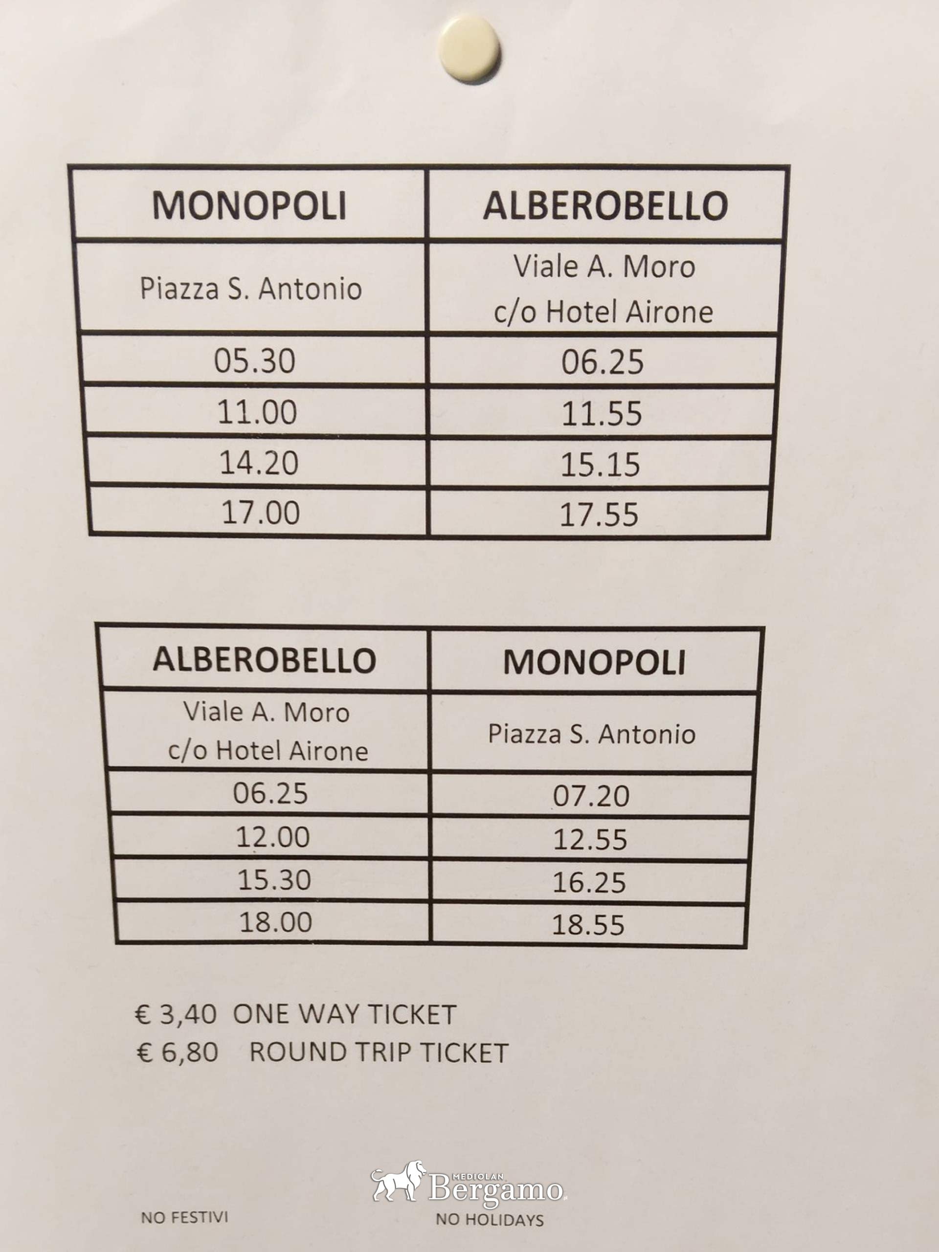 Rozkład autobusów z Monopoli do Alberobello w 2026 roku